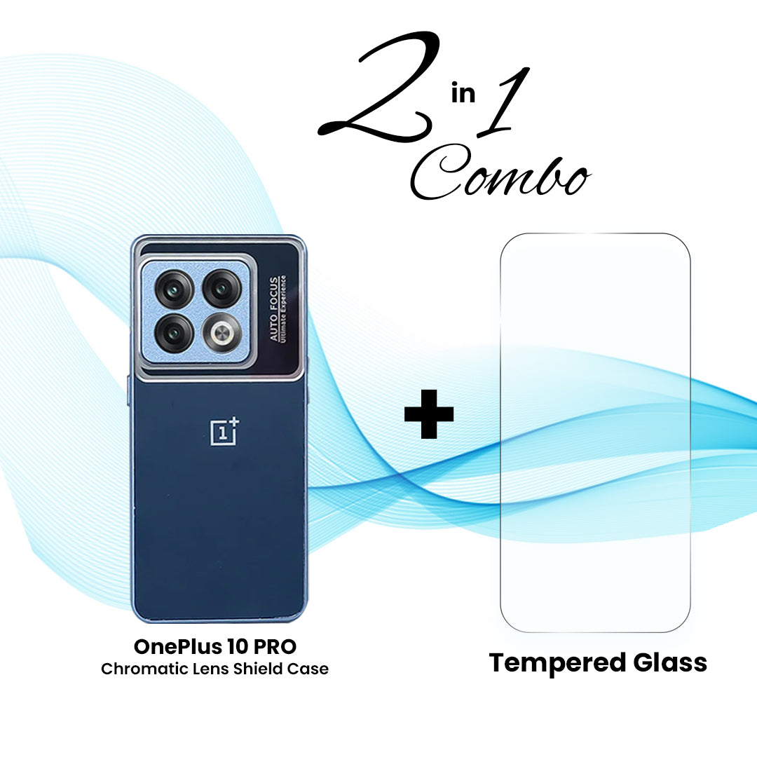 OnePlus (2 in 1 Combo) - Chromatic Lens Shield Case + Tempered Glass