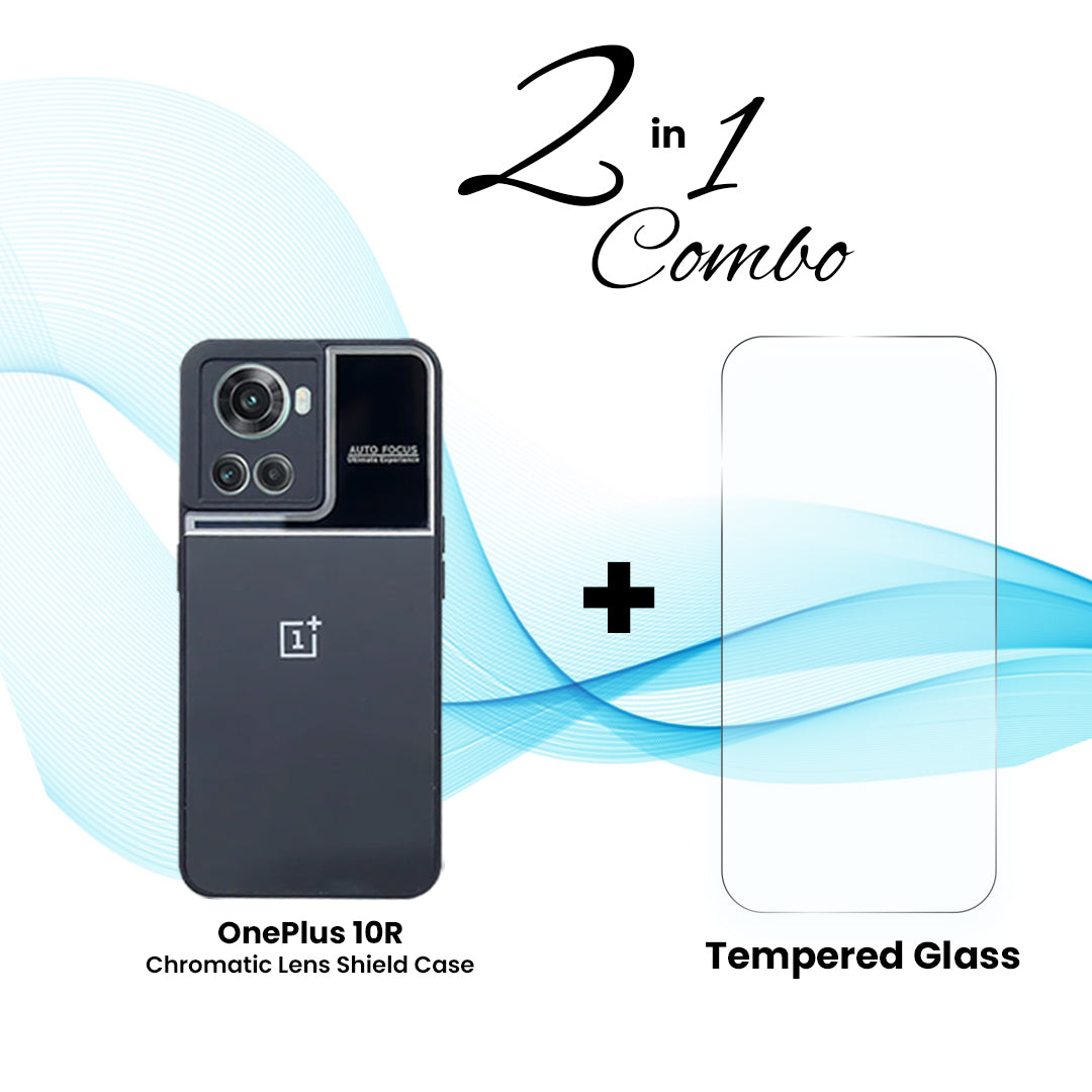 OnePlus (2 in 1 Combo) - Chromatic Lens Shield Case + Tempered Glass