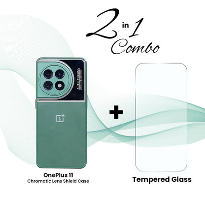 OnePlus (2 in 1 Combo) - Chromatic Lens Shield Case + Tempered Glass