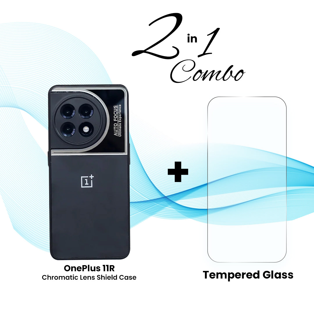 OnePlus (2 in 1 Combo) - Chromatic Lens Shield Case + Tempered Glass