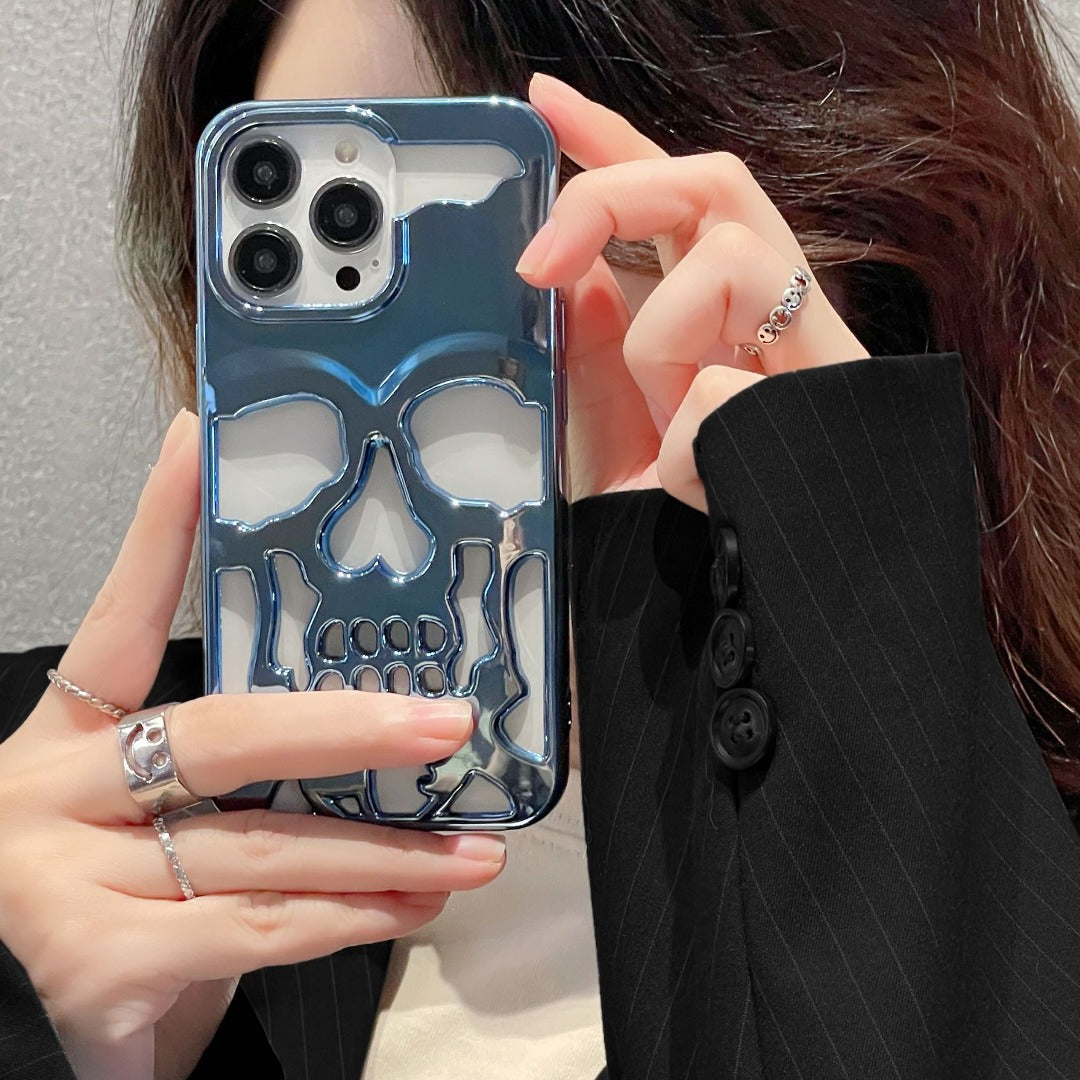 iPhone 15 Series Hollow Skull Design Case