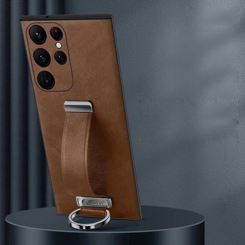 Wristband Leather Shockproof Business Case - Samsung