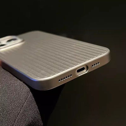 Corrugated Pattern Matte Plating Case - iPhone