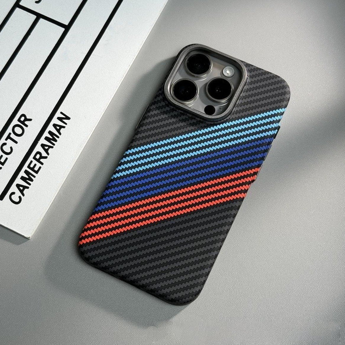 Embossed Carbon Fiber Stripes Case - iPhone