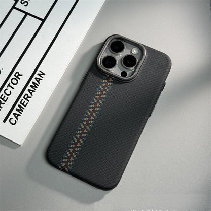 Embossed Carbon Fiber Magnetic Case - iPhone