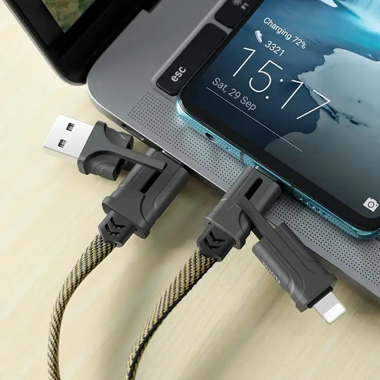 Versatile 60W 4 in 1 Power Infused Charging Cable