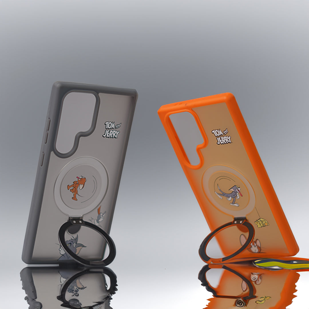 Playful Cartoon Ring Stand Case - Samsung