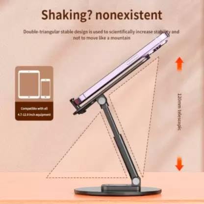 Ouxa Portable 360° Rotatable Mobile Stand For Mobile Phone, Ring Light Stand, And Stand For Cameras