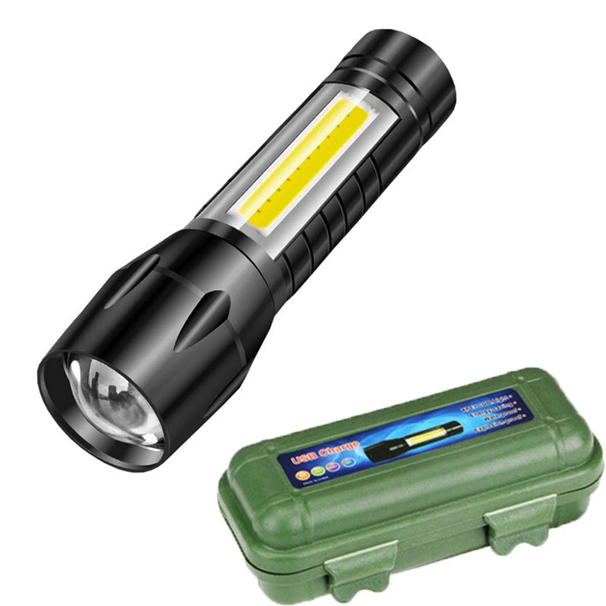 Led Flashlight | Rechargeable Usb, Mini Torch Light With 3 Adjustable Modes