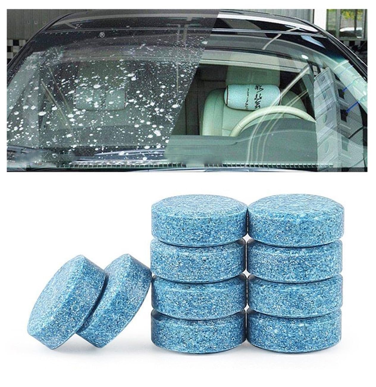 Car Windshield Glass Cleaner Tablets, Cleaning Gel For Various Surfaces [Set Of 10Pcs, Multicolor]