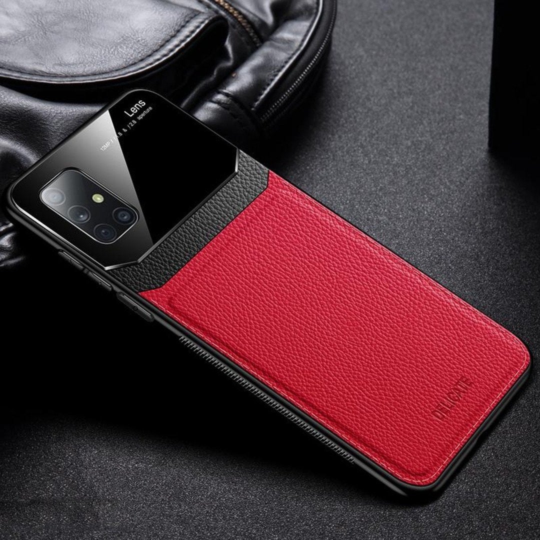 Sleek Slim Leather Glass Case - Samsung