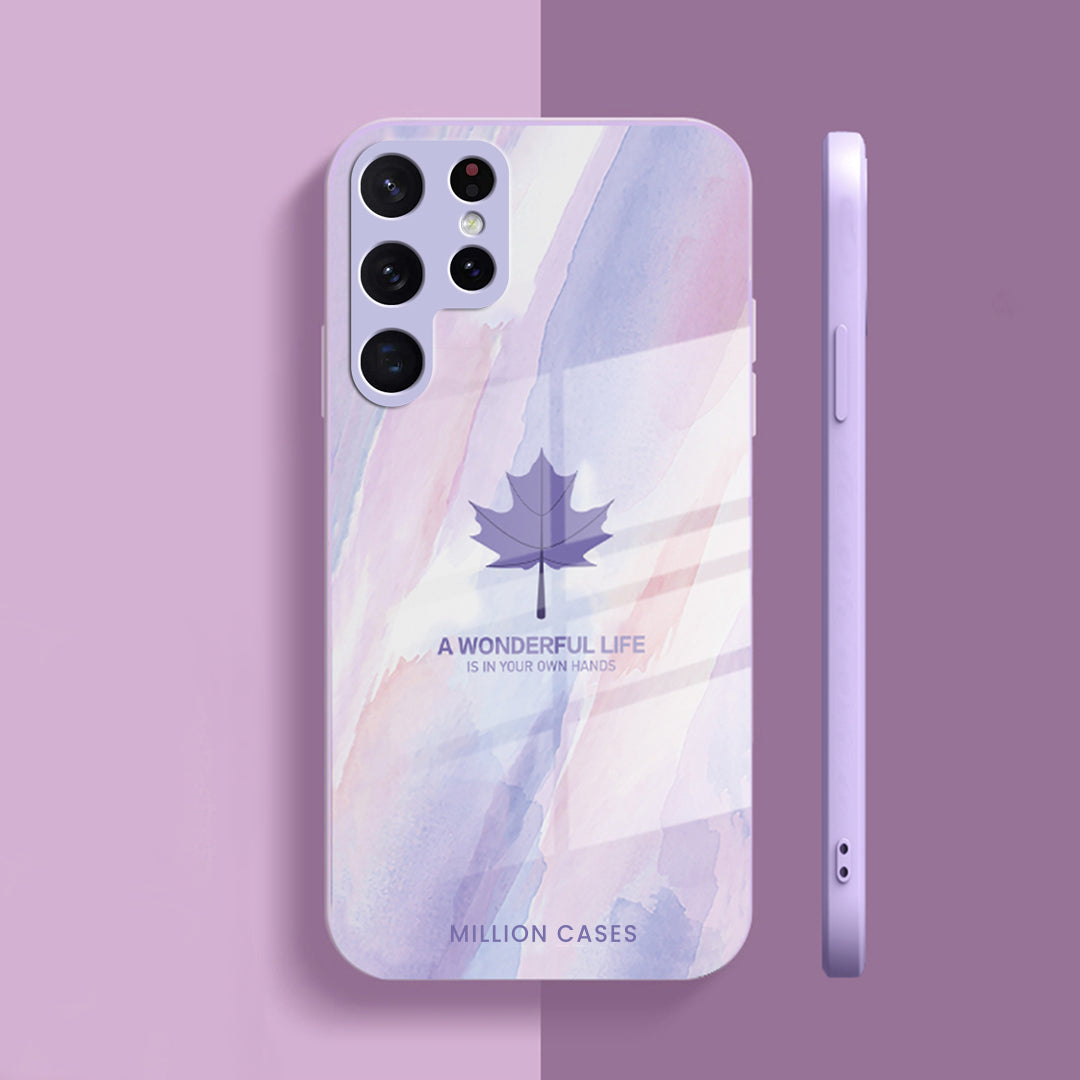 Watercolor Mapple Leaf Glass Case - Samsung