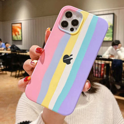 Rainbow Liquid Silicone Logo Case - iPhone