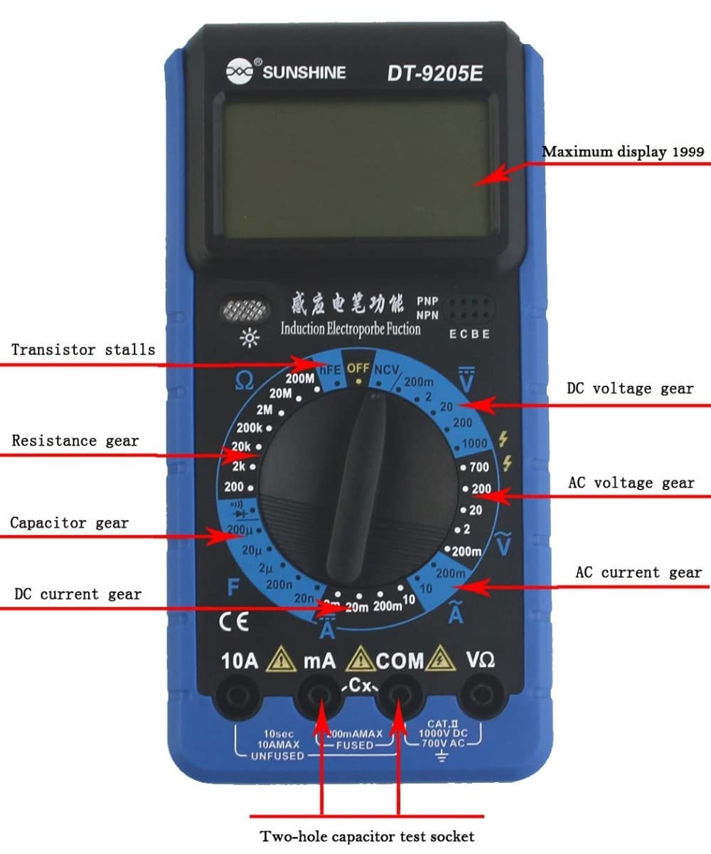 Sunshine Dt-9205E Intelligent Digital Multimeter