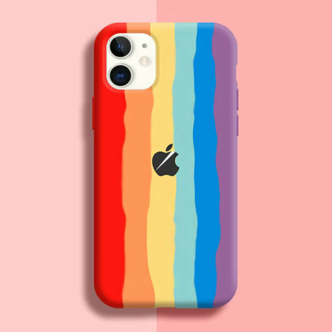 Rainbow Liquid Silicone Logo Case - iPhone